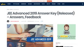 
                            9. JEE Advanced 2019 Answer Key (Released) - Answers ...