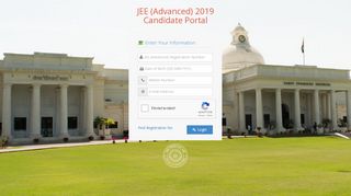 
                            1. JEE (Advanced) 2019 - Candidate Login Page