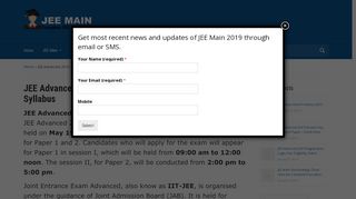 
                            7. JEE Advanced 2019: Exam Date, Schedule, …