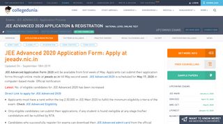 
                            9. JEE Advanced 2019 Registration: Apply at jeeadv.nic.in