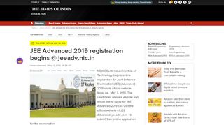 
                            8. JEE Advanced 2019 registration begins @ jeeadv.nic.in