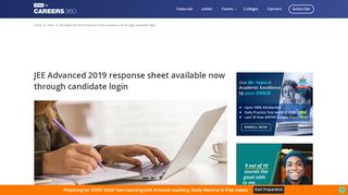 
                            3. JEE Advanced 2019 response sheet available now through ...