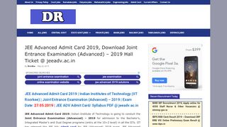 
                            6. JEE Advanced Admit Card 2019, Download Joint …