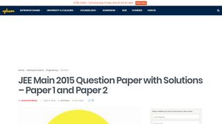 
                            6. JEE Main 2015 Question Paper with Solutions - Paper 1 and ...