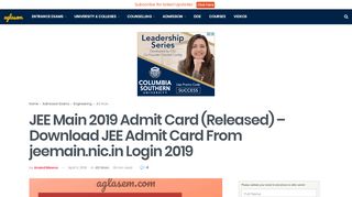 
                            8. JEE Main 2019 Admit Card (Released) - Download JEE Admit ...