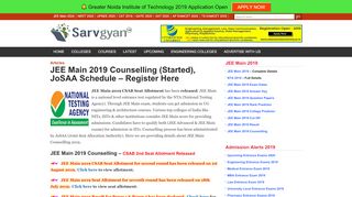 
                            6. JEE Main 2019 Counselling (Started), JoSAA Schedule ...