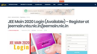 
                            4. JEE Main 2020 Login (Available) - Register at jeemain.nta.nic ...