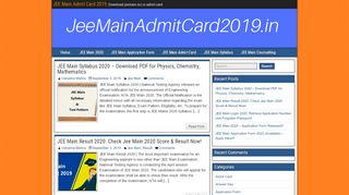 
                            11. JEE Main Admit Card 2019 - Download jeemain.nic.in admit card