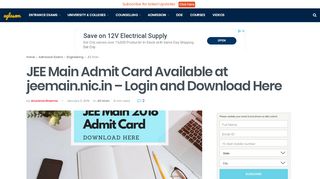 
                            7. JEE Main Admit Card Available at jeemain.nic.in - Login ...