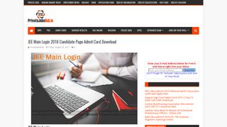 
                            7. JEE Main Login 2018 Candidate Page Admit …