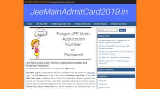 
                            6. JEE Main Login 2020 Application Number and Password ...