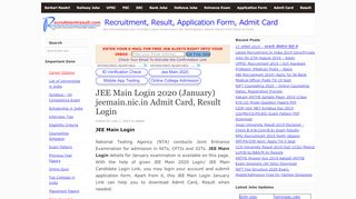 
                            6. JEE Main Login 2020 (January) jeemain.nic.in Admit …