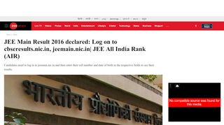 
                            3. JEE Main Result 2016 declared: Log on to cbseresults.nic ...