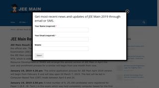 
                            5. JEE Main Result 2019: Download Your Scorecard …