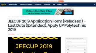 
                            5. JEECUP 2019 Application Form (Released) – Last Date ...