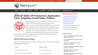 
                            9. JEECUP 2020: UP Polytechnic Application Form, Eligibility ...