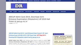 
                            3. JEECUP Admit Card 2019, Download Joint Entrance ...