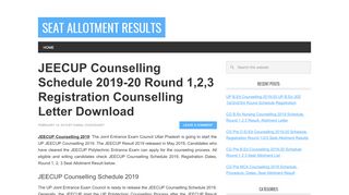 
                            8. JEECUP Counselling Schedule 2019-20 Round 1,2,3 ...