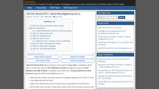 
                            6. JEECUP Result 2019: Check Result@jeecup.nic.in - Tntet Result