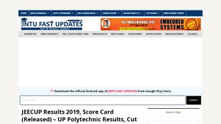 
                            7. JEECUP Results 2019, Score Card (Released) – UP ...