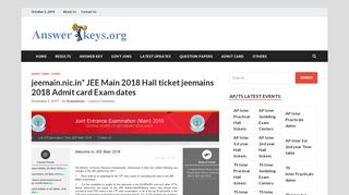 
                            9. jeemain.nic.in* JEE Main 2018 Hall ticket jeemains 2018 ...