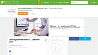 
                            3. Jeevanjodi Matrimonial Customer Care, Complaints and Reviews