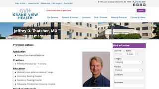 
                            7. Jeffrey D. Thatcher, MD - Grand View Health