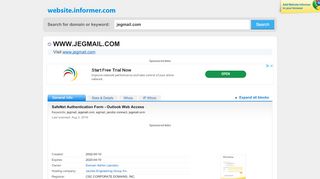 
                            3. jegmail.com at WI. SafeNet Authentication Form - Outlook Web Access