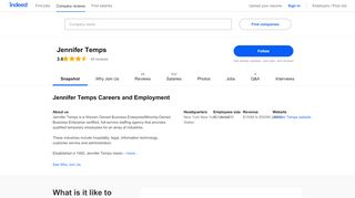 
                            2. Jennifer Temps Careers and Employment | Indeed.com