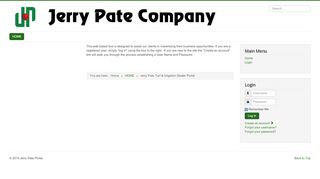 
                            3. Jerry Pate Turf & Irrigation Dealer Portal - Login