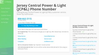 
                            7. Jersey Central Power & Light (JCP&L) Phone …