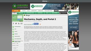 
                            5. Jesse Werner's Blog - Mechanics, Depth, and Portal 2 - Gamasutra