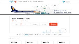 
                            11. Jet Airways Flight Tickets - flightxp.com