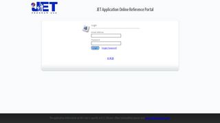 
                            2. JET Application Online Reference Portal - JET Login Page