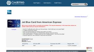 
                            5. Jet Blue Card from American Express - Credit Card Details