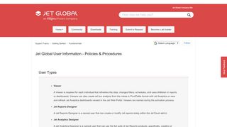 
                            4. Jet Global User Information - Policies & Procedures – Support Topics