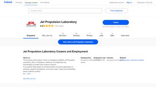 
                            7. Jet Propulsion Laboratory Careers and Employment | Indeed ...