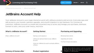 
                            6. JetBrains Account Help – Licensing and Purchasing FAQ