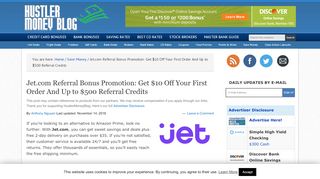 
                            4. Jet.com Referral Bonus Promotion: Get $10 Off Your First Order