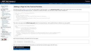 
                            8. Jetspeed Tutorial - Adding a Page for the Tutorial Portlets