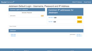 
                            2. Jetstream Default Router Login and Password - Router Network