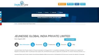 
                            6. JEUNESSE GLOBAL INDIA PRIVATE LIMITED - Zauba Corp