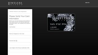 
                            2. Jewelers Reserve Credit Card: Registration Verification