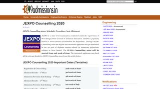 
                            9. JEXPO Counselling 2020: Schedule, Procedure, Seat Allotment