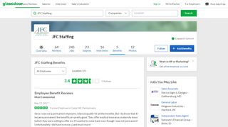 
                            5. JFC Staffing Employee Benefits and Perks | Glassdoor