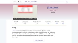 
                            9. Jfcsws.com website. SWS.