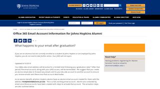 
                            1. JHU Alumni Office 365 Email Account Information | Johns Hopkins ...