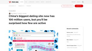 
                            4. Jiayuan: China's biggest dating site now has 100M lovelorn ...