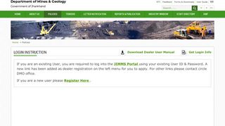 
                            9. JIMMS :: Login Instruction - Mining in Jharkhand