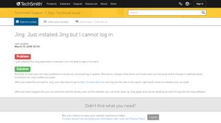 
                            3. Jing: Just installed Jing but I cannot log in. – TechSmith ...